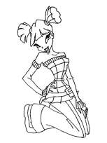 coloriage winx a genoux